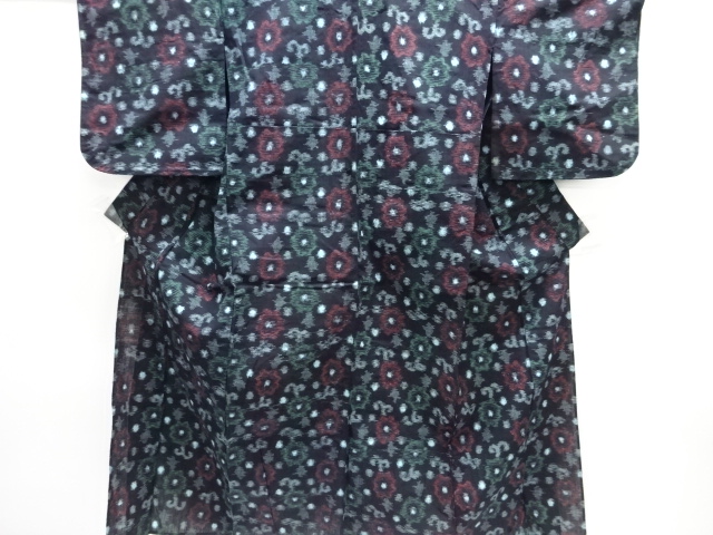 JAPANESE KIMONO / ANTIQUE COTTON AUTHENTIC KURUME KASURI ABSTRACT FLOR